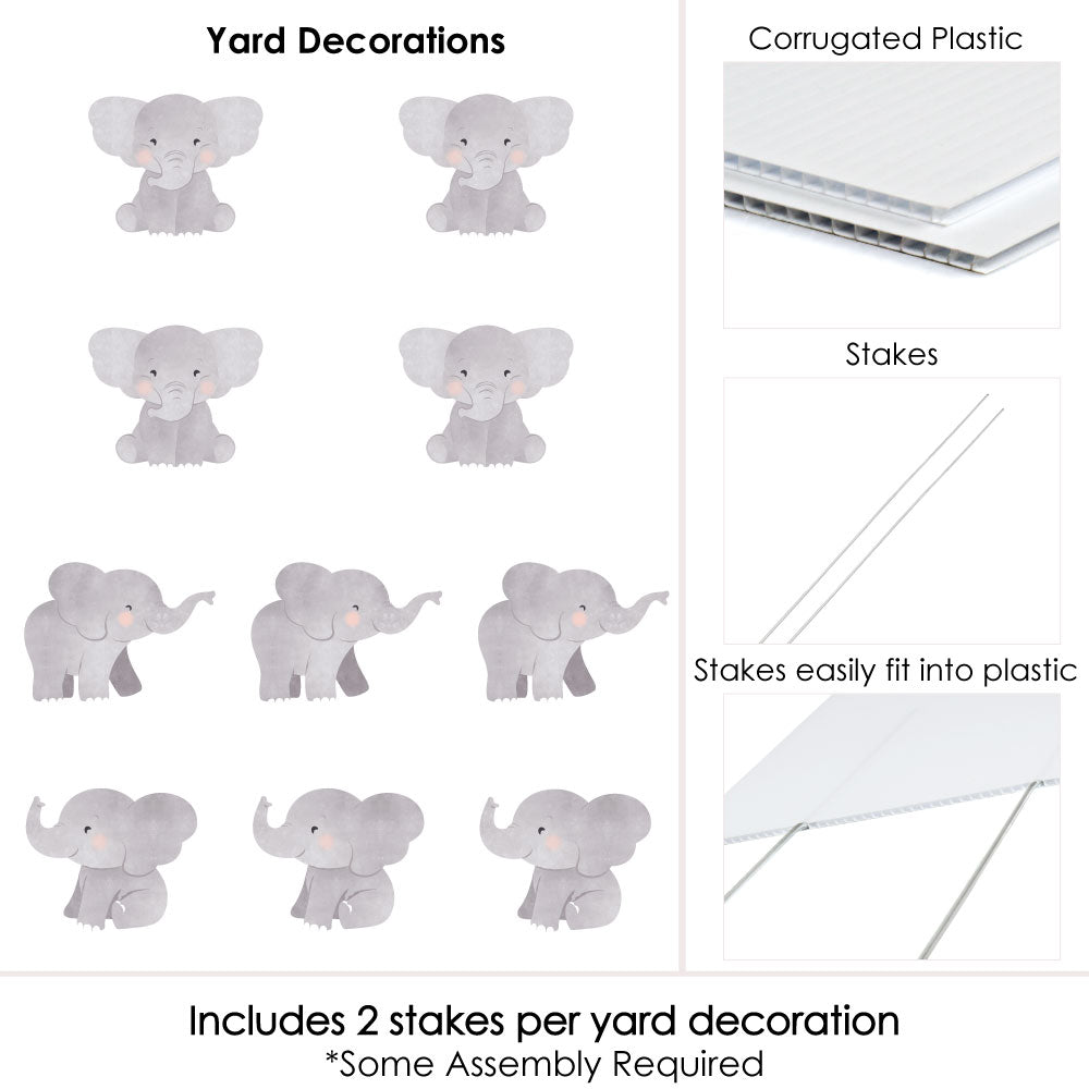 Elephant Yard Signs - 10 Ct