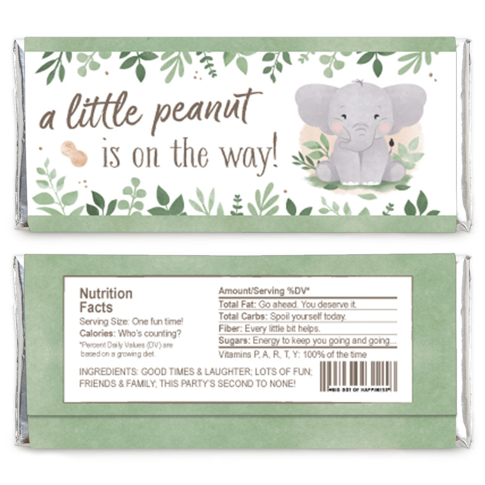 Elephant Candy Bar Wrapper - 24 Ct
