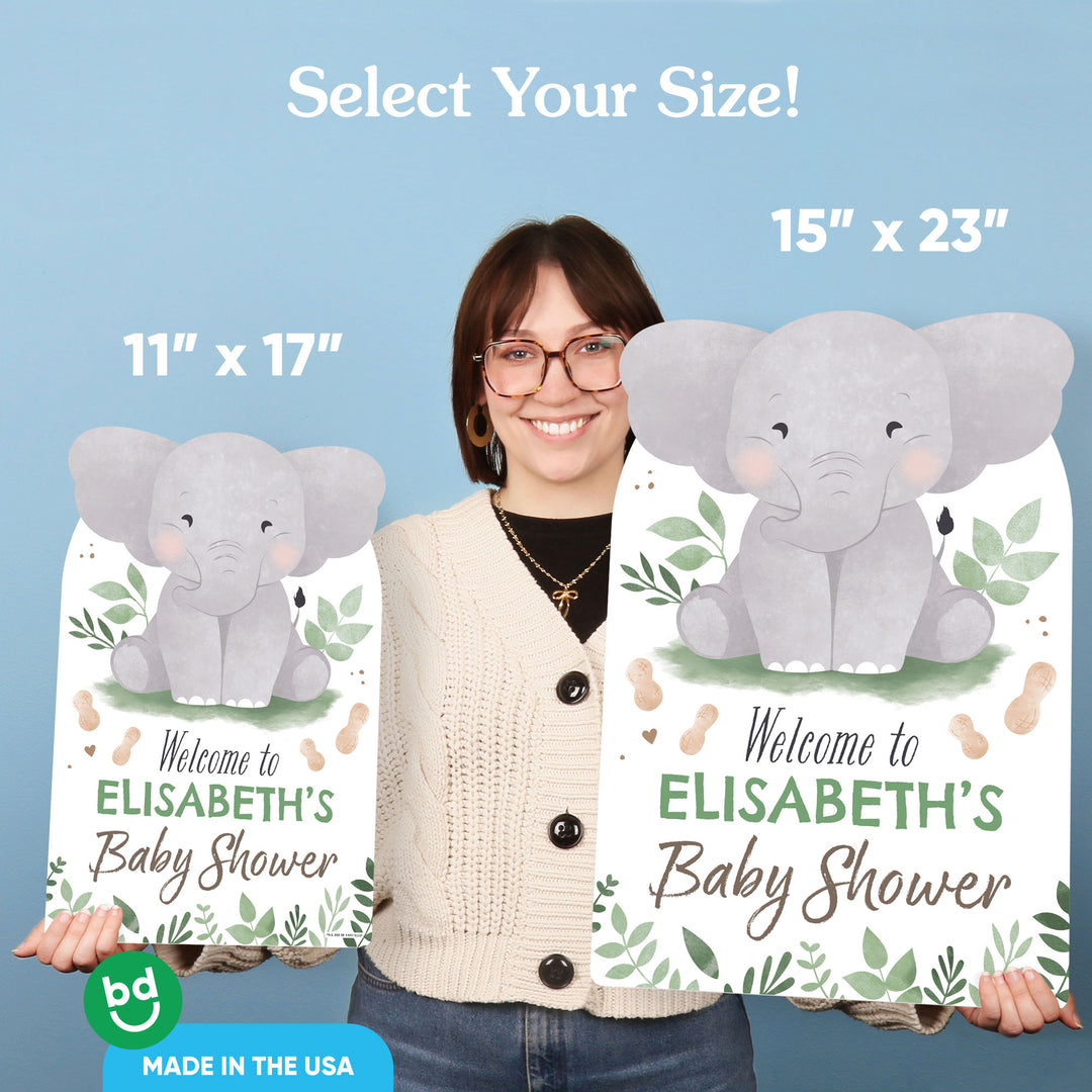 Personalized Text Elephant Welcome Sign (Select Your Size)