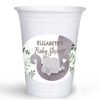Custom Text Party Cups - Elephant - 16 Ct