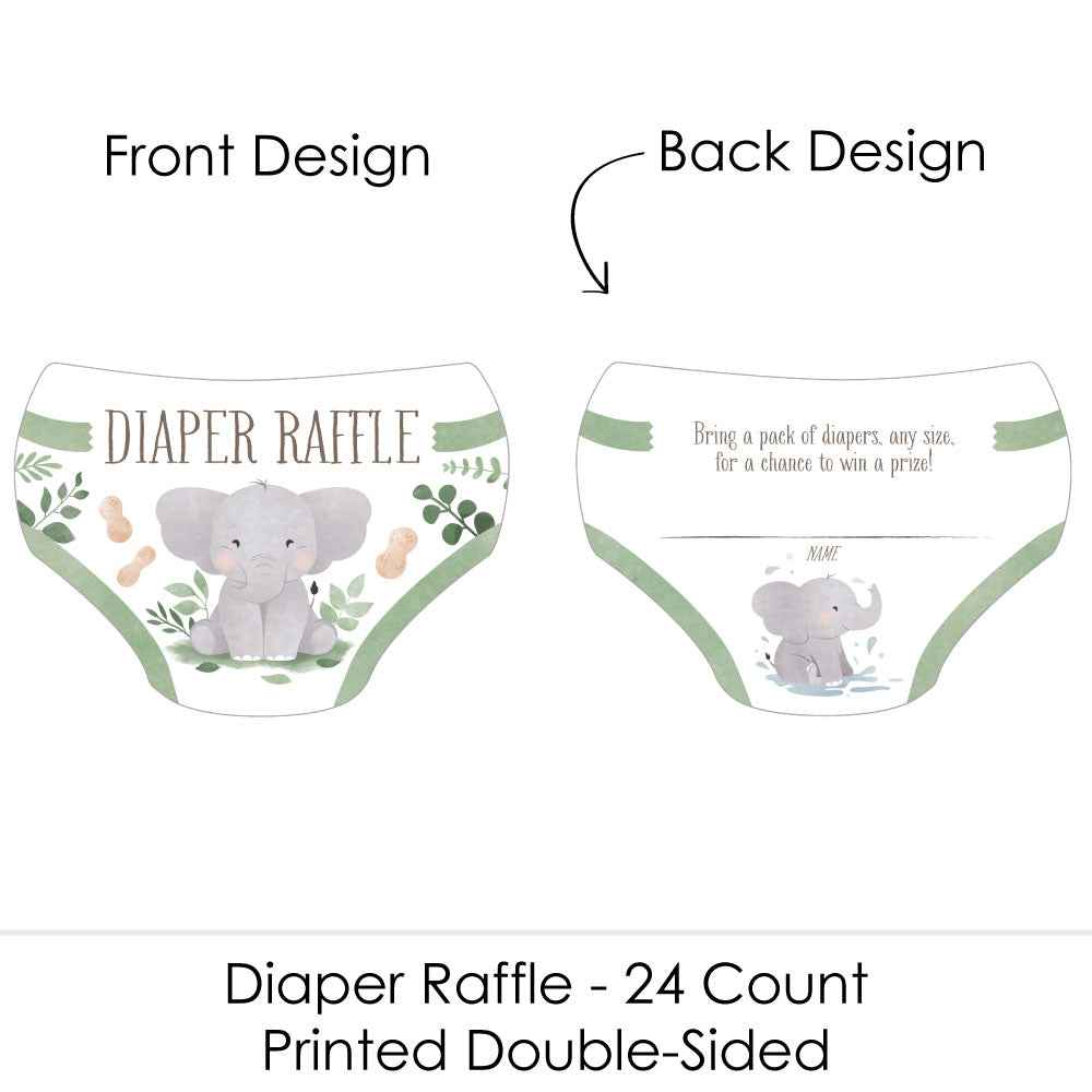 Elephant Diaper Raffle Game - 24 Ct