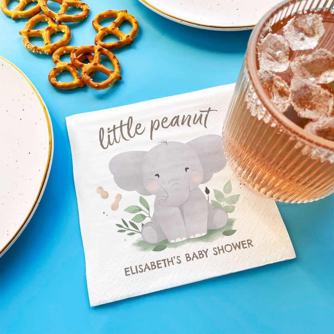 Custom Text Napkins - Elephant - 50 Ct