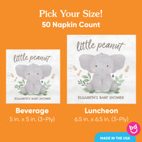 Custom Text Napkins - Elephant - 50 Ct