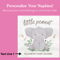 Custom Text Napkins - Elephant - 50 Ct