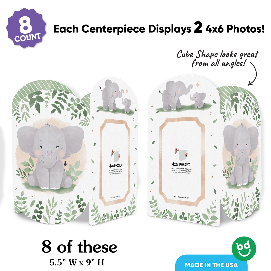 Elephant Photo Centerpieces - 8 Ct