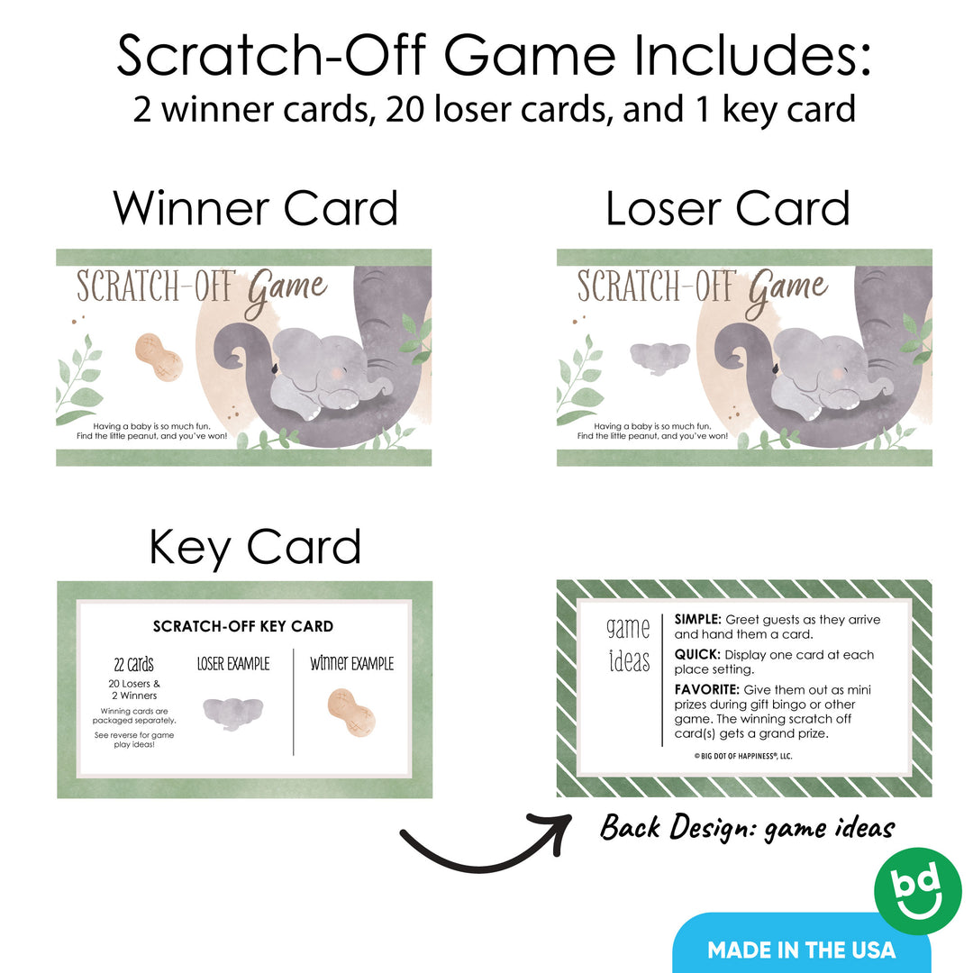 Elephant Scratch Off Cards Game - 22 Ct