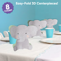 Elephant 3D Centerpieces - 8 Ct