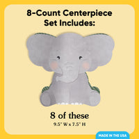 Elephant 3D Centerpieces - 8 Ct