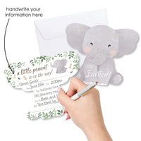 Elephant Shaped Fill-In Invitations - 12 Ct