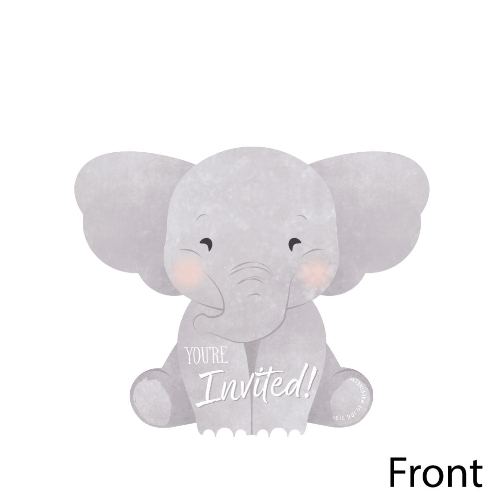 Elephant Shaped Fill-In Invitations - 12 Ct