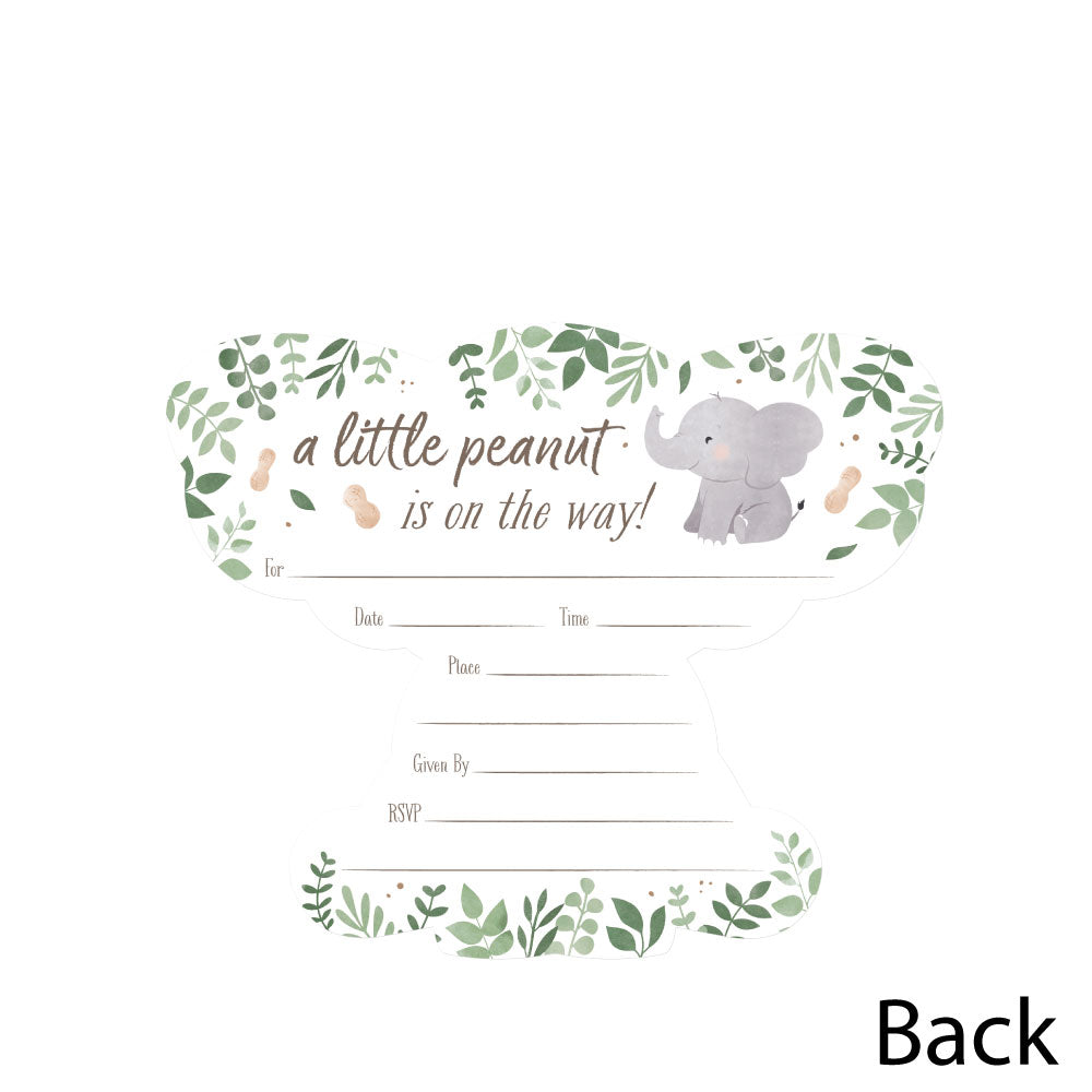 Elephant Shaped Fill-In Invitations - 12 Ct