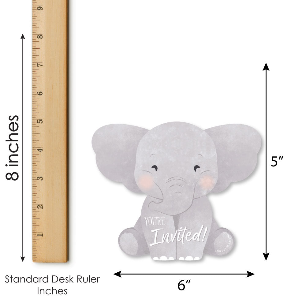 Elephant Shaped Fill-In Invitations - 12 Ct