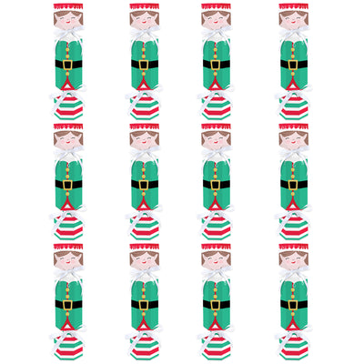 Elf Squad - No Snap Kids Elf Christmas and Birthday Party Table Favors - DIY Cracker Boxes - Set of 12