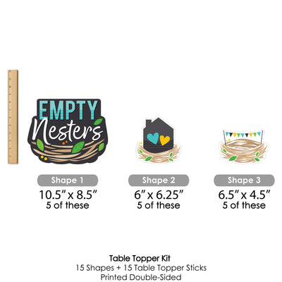 Empty Nesters - Empty Nest Party Centerpiece Sticks - Table Toppers - Set of 15
