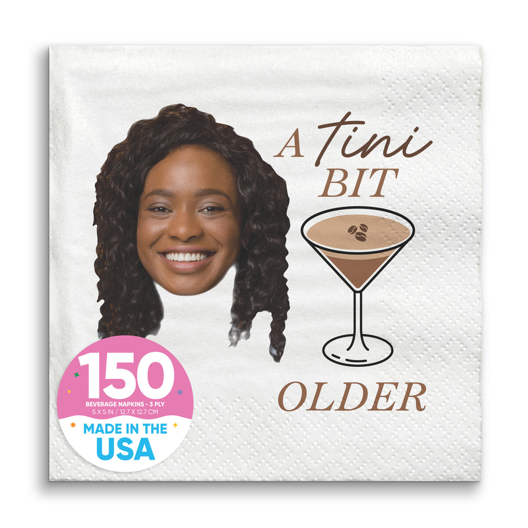 Custom Face Napkins - A Tini Bit Older Espresso