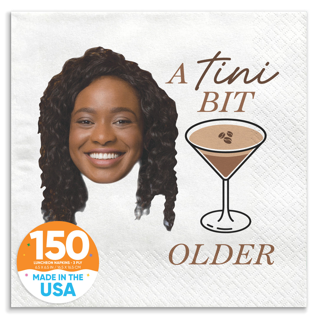 Custom Face Napkins - A Tini Bit Older Espresso