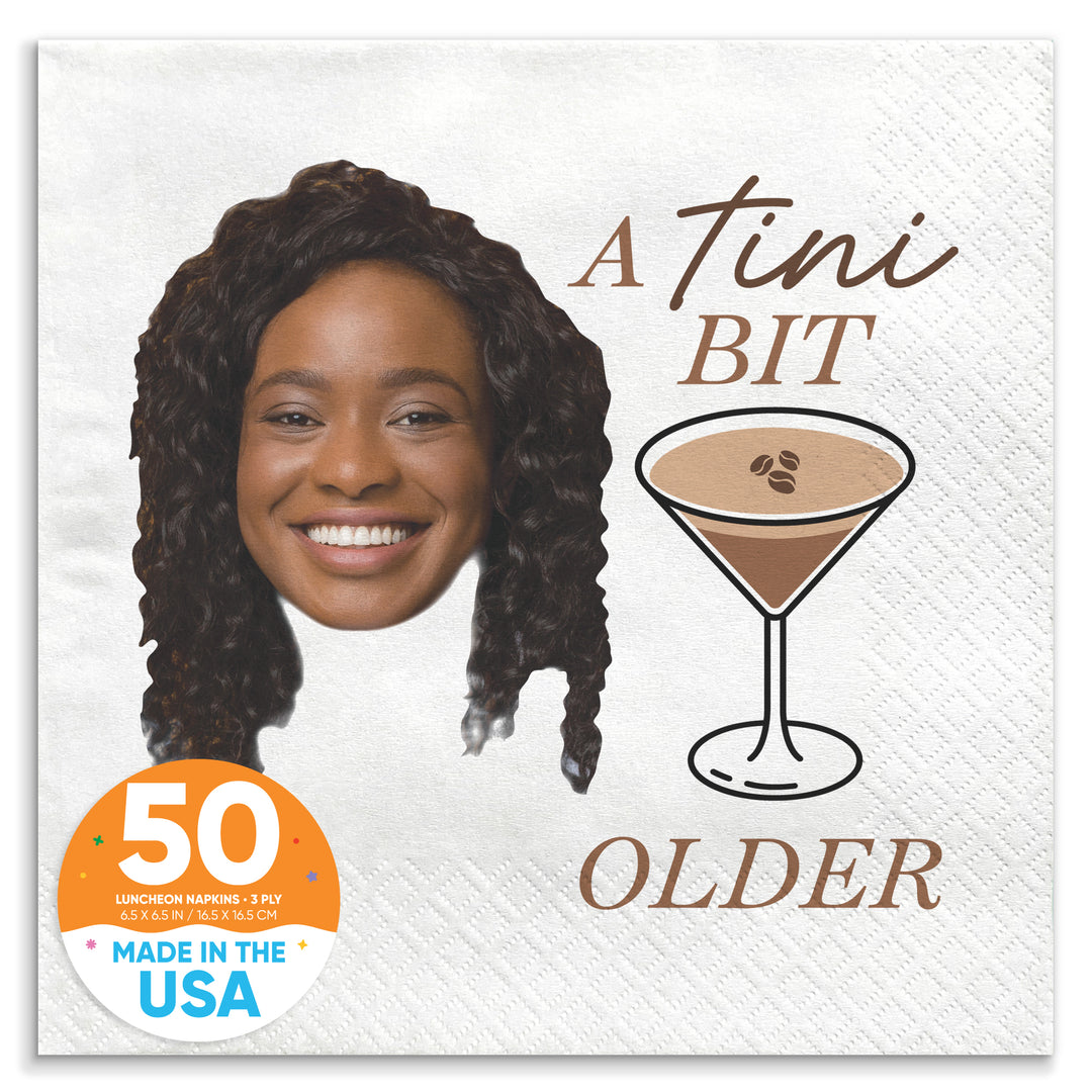 Custom Face Napkins - A Tini Bit Older Espresso