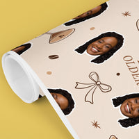 Custom Face A Tini Bit Older Espresso Wrapping Paper