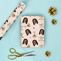 Custom Face A Tini Bit Older Espresso Wrapping Paper