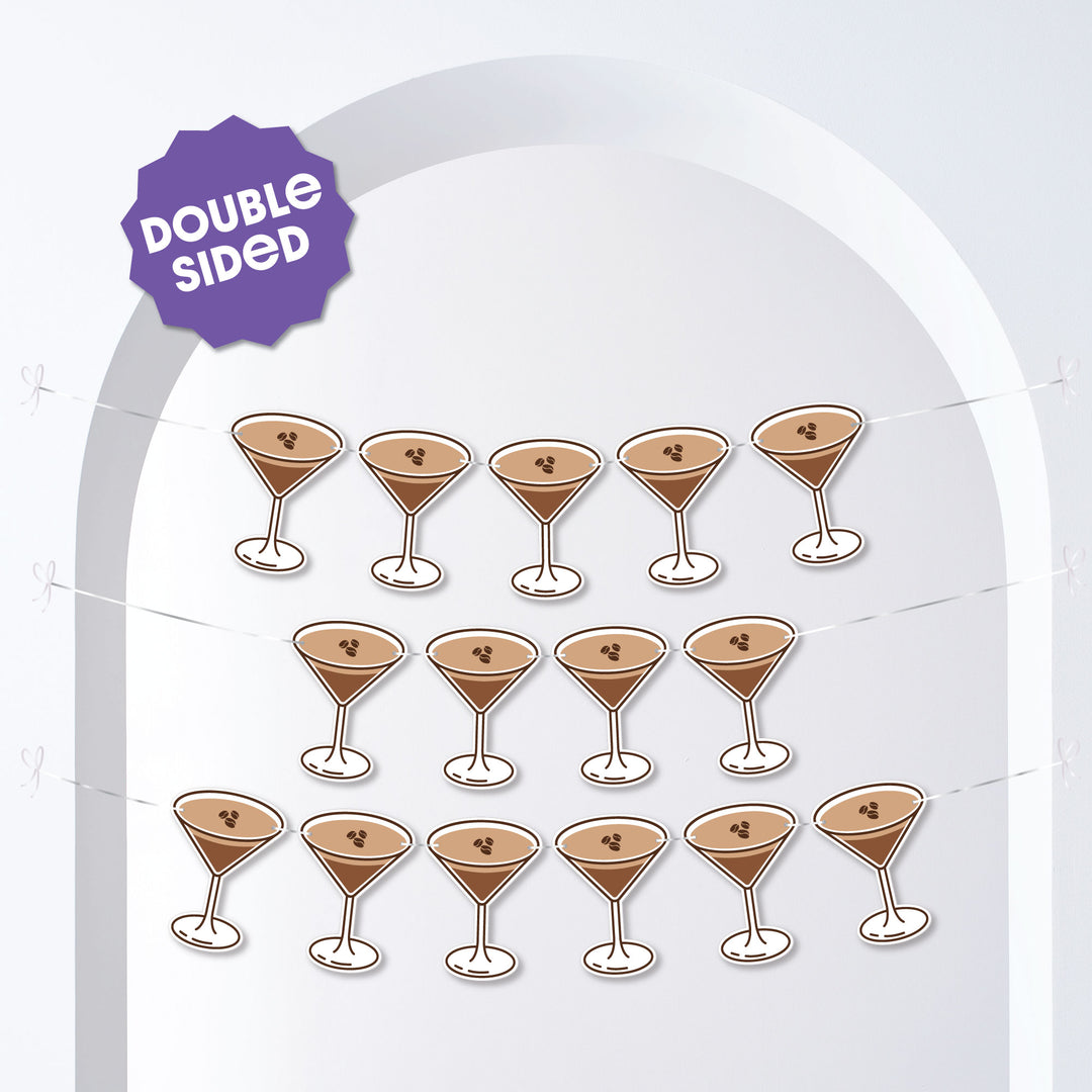 Espresso Martini Garland Banner - 15 Pc