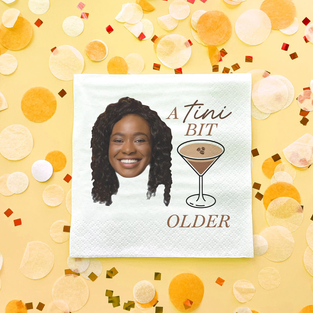 Custom Face Napkins - A Tini Bit Older Espresso