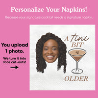 Custom Face Napkins - A Tini Bit Older Espresso