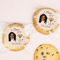 Custom Face Stickers & Clear Cookie Bags - A Tini Bit Older Espresso