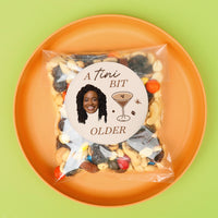 Custom Face Stickers & Clear Cookie Bags - A Tini Bit Older Espresso