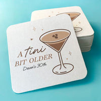 Custom Text Coasters - A Tini Bit Older Espresso