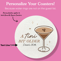 Custom Text Coasters - A Tini Bit Older Espresso