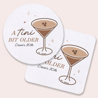 Custom Text Coasters - A Tini Bit Older Espresso