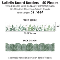 Eucalyptus Greenery - Scalloped Classroom Decor - Bulletin Board Borders - 51 Feet
