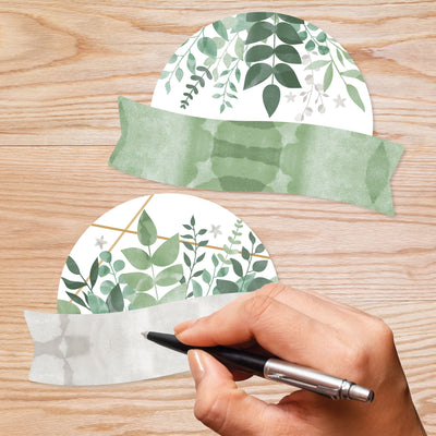 Eucalyptus Greenery - DIY Blank Paper Desk or Locker Labels - Classroom Name Tags - Set of 32