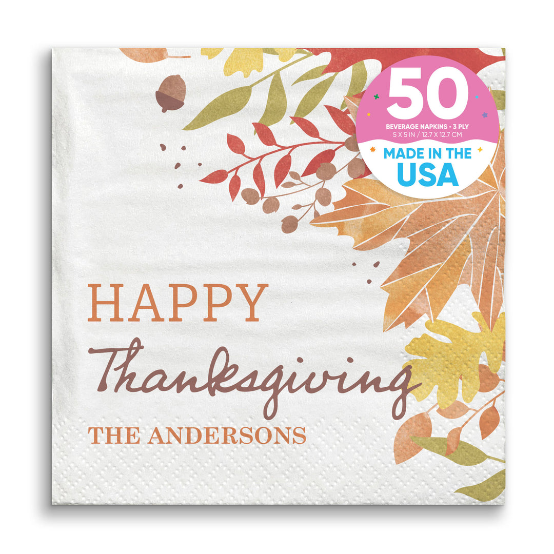 Custom Text Napkins - Fall Foliage