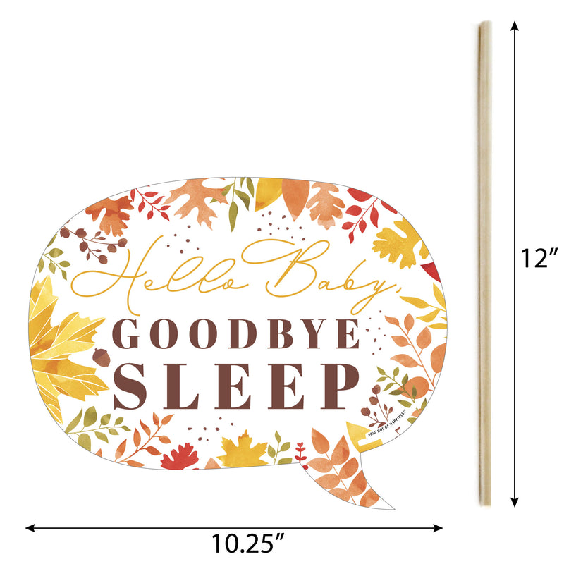 Funny Fall Foliage Baby - Autumn Leaves Baby Shower Photo Booth Props Kit - 10 Piece