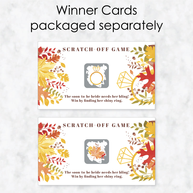 Fall Foliage Bride - Autumn Leaves Bridal Shower and Wedding Party Game Scratch Off Cards - 22 Count