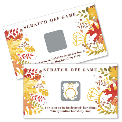 Fall Foliage Bride - Autumn Leaves Bridal Shower and Wedding Party Game Scratch Off Cards - 22 Count