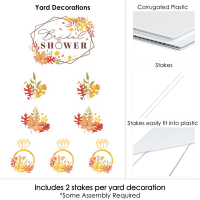 Fall Foliage Bride - Yard Sign and Outdoor Lawn Decorations - Autumn Leaves Bridal Shower and Wedding Party Yard Signs - Set of 8
