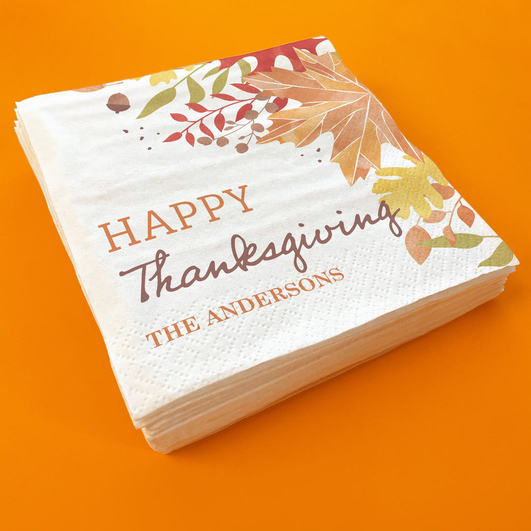 Custom Text Napkins - Fall Foliage