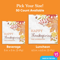 Custom Text Napkins - Fall Foliage