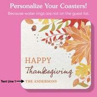 Custom Text Drink Coasters - Fall Foliage - 25 Ct