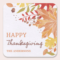 Custom Text Drink Coasters - Fall Foliage - 25 Ct