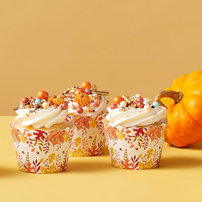 Fall Foliage - Autumn Leaves Party Decorations - Party Cupcake Wrappers - Set of 12