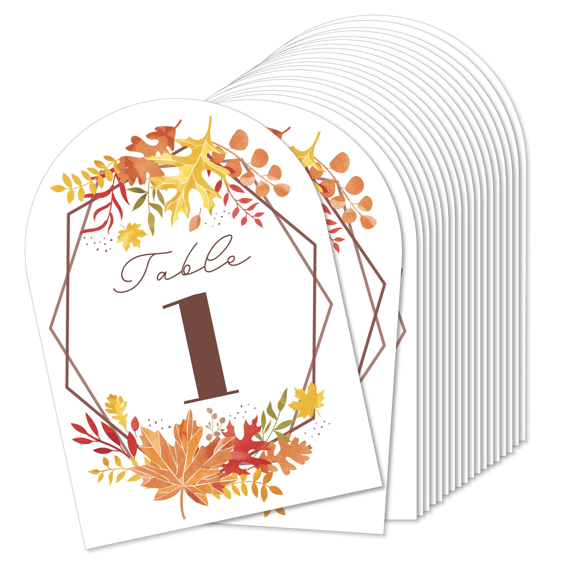 Fall Foliage Bride - Autumn Leaves Bridal Shower and Wedding Party Double-Sided 5 x 7 inches Cards - Table Numbers - 1-20 | BigDotOfHappiness.com – Big Dot of Happiness LLC fall-foliage-bride-autumn-leaves-bridal-shower-and-wedding-party-double-sided-5-x-7-inches-cards-table-numbers-1-20-bigdotofhappiness-com-big-dot-of-happiness-llc