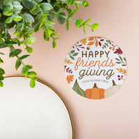 Custom Text Drink Coasters - Fall Friends Thanksgiving - 25 Ct
