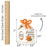 Fall Friends Thanksgiving - Square Favor Gift Boxes - Friendsgiving Party Bow Boxes - Set of 12