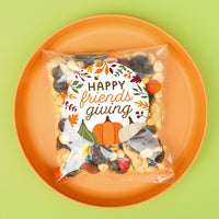 Fall Friends Thanksgiving Stickers & Clear Cookie Bags - 25 Ct