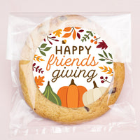 Fall Friends Thanksgiving Stickers & Clear Cookie Bags - 25 Ct
