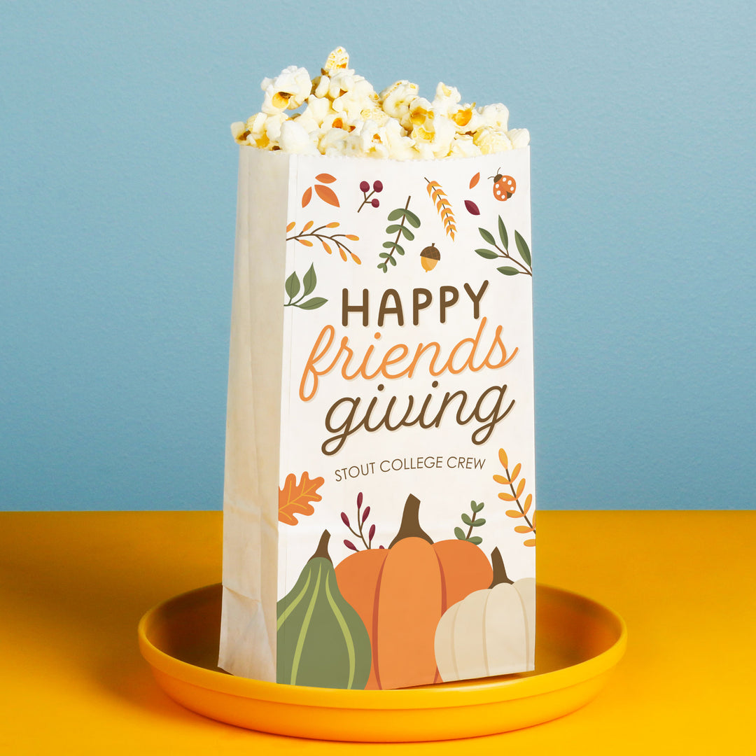 Custom Text Popcorn Bags - Fall Friends Thanksgiving