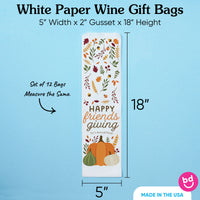 Custom Text Wine Bags - Fall Friends Thanksgiving